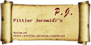 Pittler Jeremiás névjegykártya